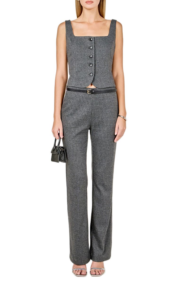 Endless Rose Pinstripe Knit Vest, Alternate, color, Grey