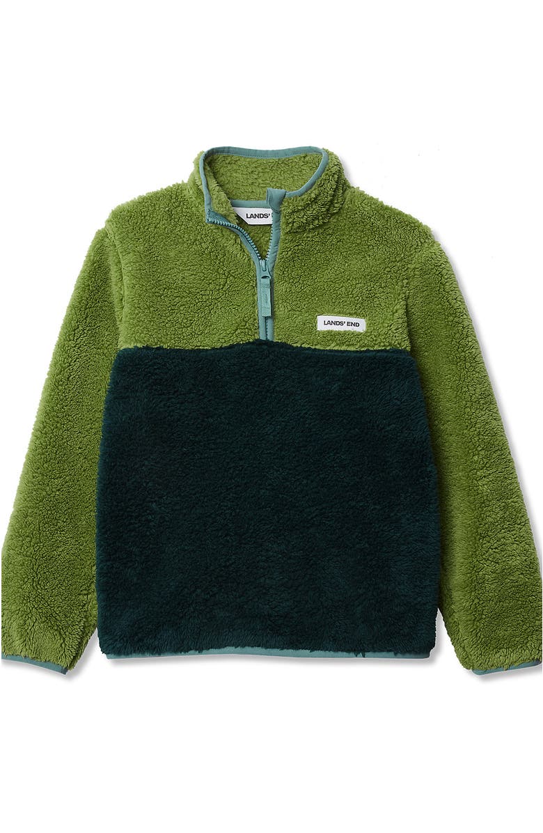 Lands' End Kids Heritage Fleece Quarter Zip Pullover Top, Main, color, Green Sea/Rain Forest