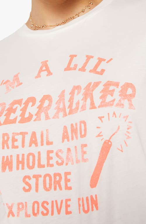 Mother Womens Lil Firecracker The Boxy Goodie Goodie Short-sleeves Cotton-jersey T-shirt Xs In White