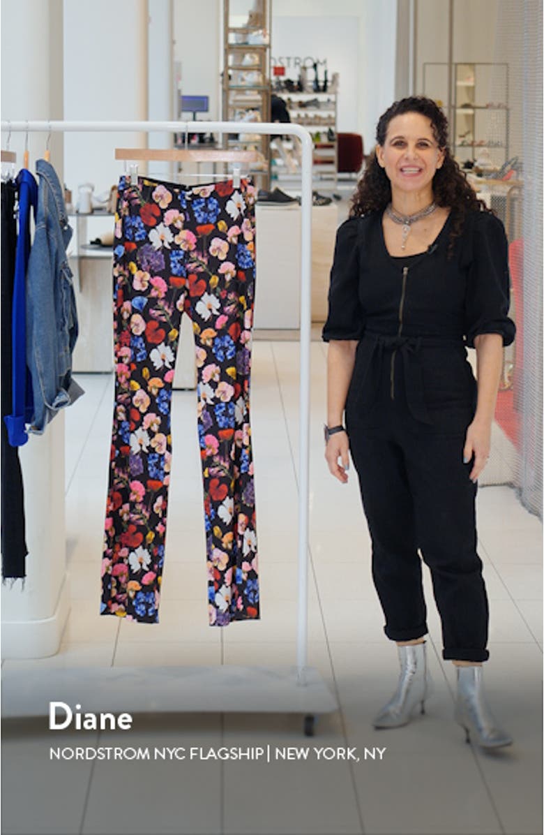 Floral High Waist Bootcut Pants, sales video thumbnail