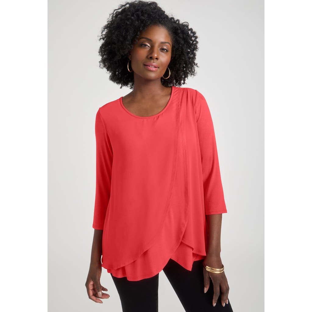 Jessica London Double Layer Tunic In Pink