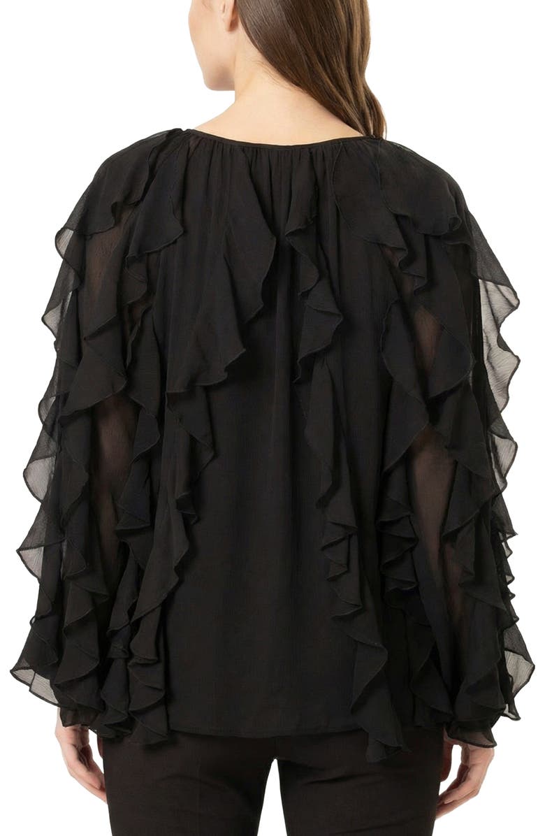 AREA STARS Flyn Ruffle Blouse, Alternate, color, Black
