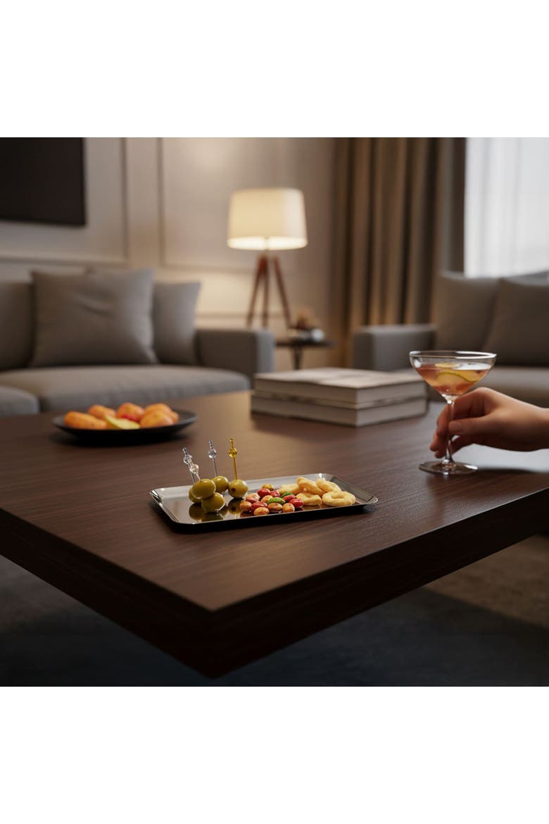 Uno Rectangular Serving Tray, Alternate, color, Silver