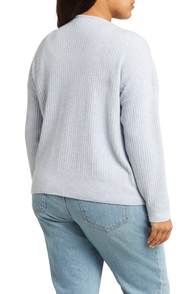 Cameron Rib Coziest Yarn Cardigan Sweater, Alternate, color, HEATHER SERENE BLUE