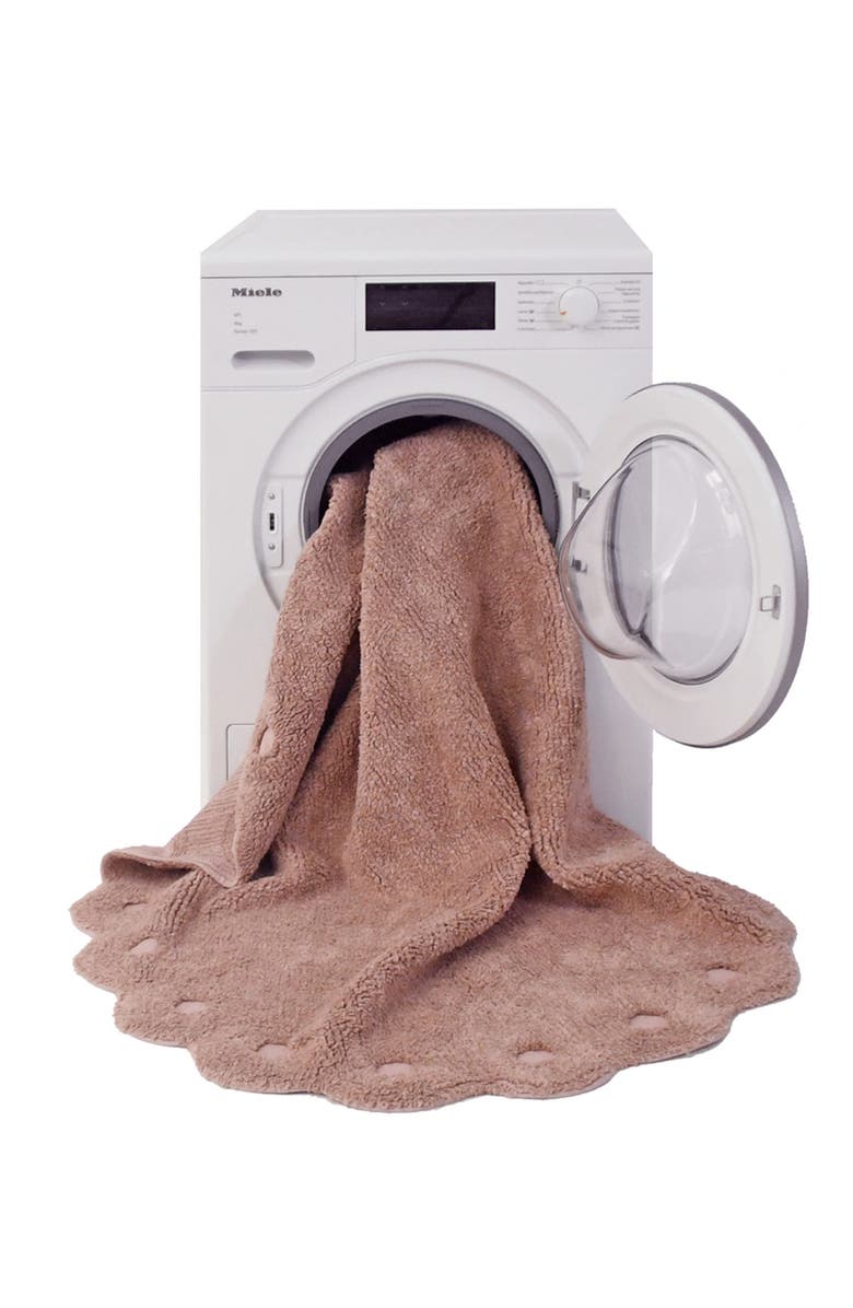 Lorena Canals Polka Dot Washable Cotton Blend Round Rug, Alternate, color, Vintage Pink