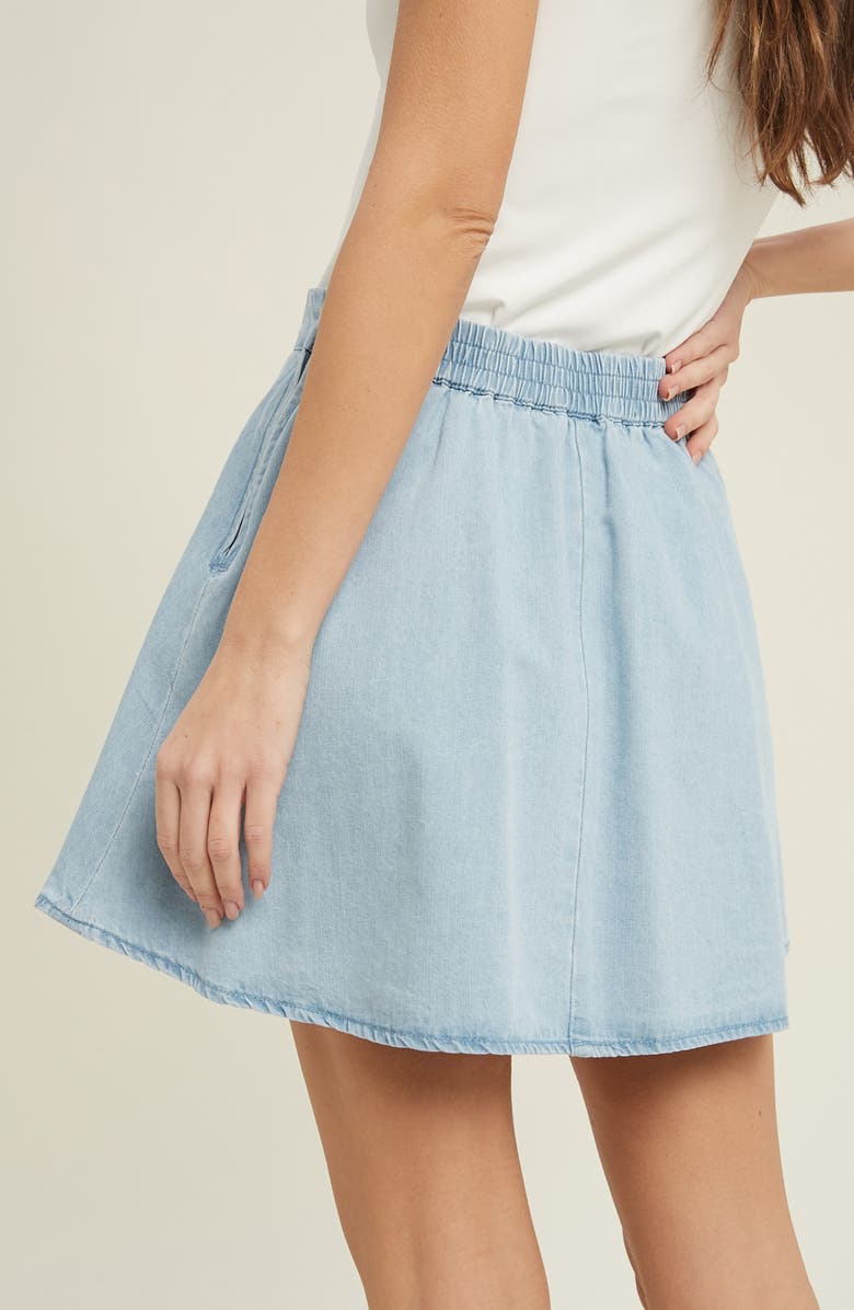 WISHLIST Denim Skater Skirt, Alternate, color, Light Denim