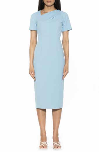 Alexia Admor Angelica Asymmetric Neck Sheath Midi Dress