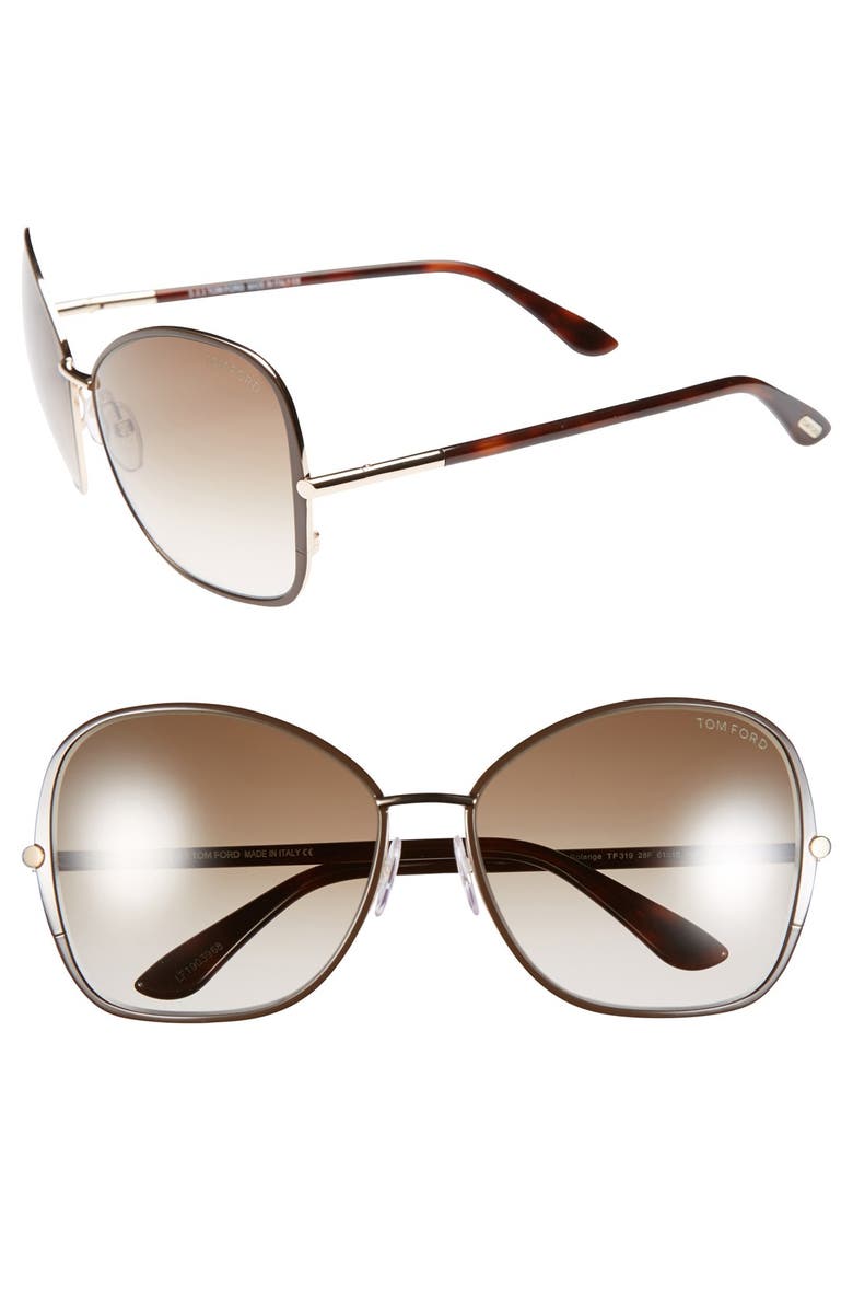 TOM FORD 'Solange' 61mm Sunglasses, Main, color, 