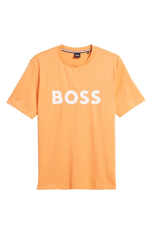 Hugo Boss Boss Tiburt Logo Graphic T-shirt In Medium Orange