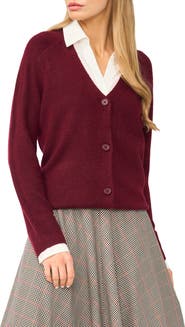 Halogen® Mixed Media Twofer V-Neck Cardigan