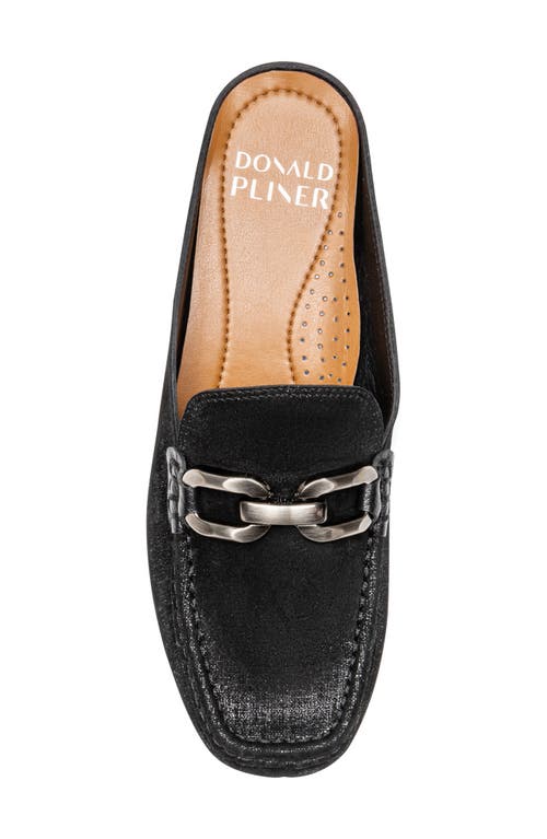 Donald Pliner Donald Pilner Slip-on Suede Mule In Black Metallic
