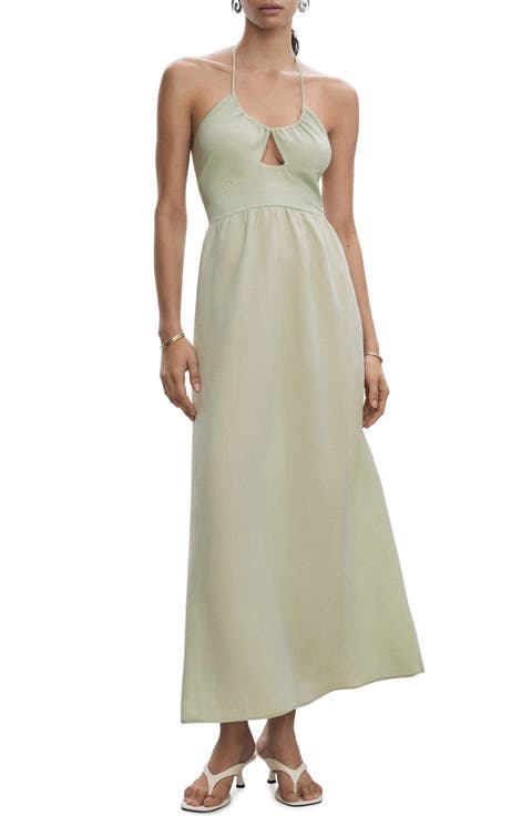Cutout Halter Maxi Dress