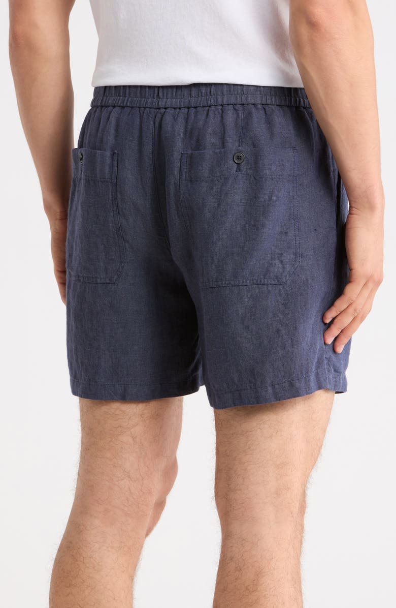 Madewell Everywear Linen Shorts, Alternate, color, Dark Indigo