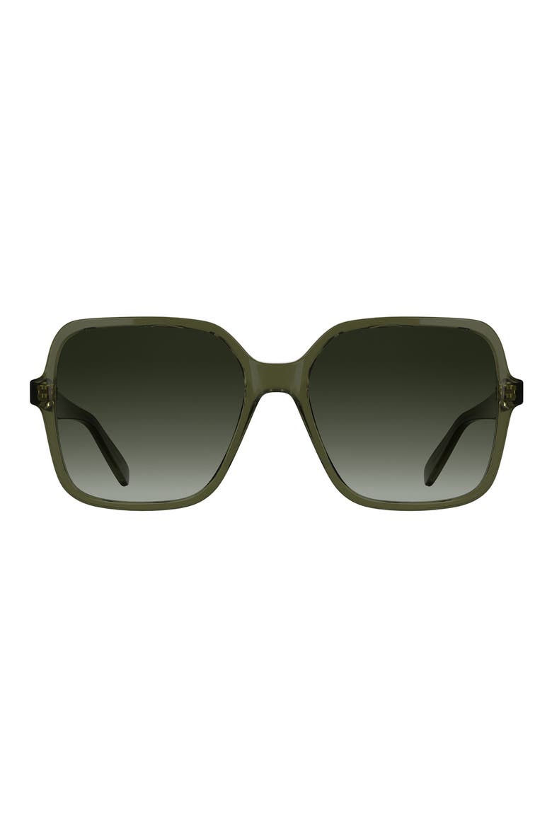 Le Pliage 57mm Gradient Modified Rectangular Sunglasses, Main, color, TRANSPARENT KHAKI
