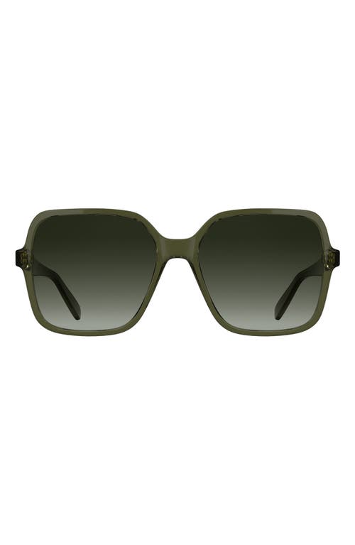 Longchamp Le Pliage 57mm Gradient Modified Rectangular Sunglasses In Green