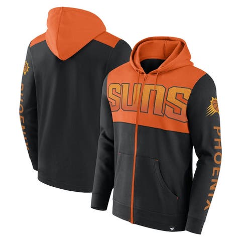 Men's Fanatics Branded Black/Orange Phoenix Suns Skyhook Colorblock Full-Zip Hoodie