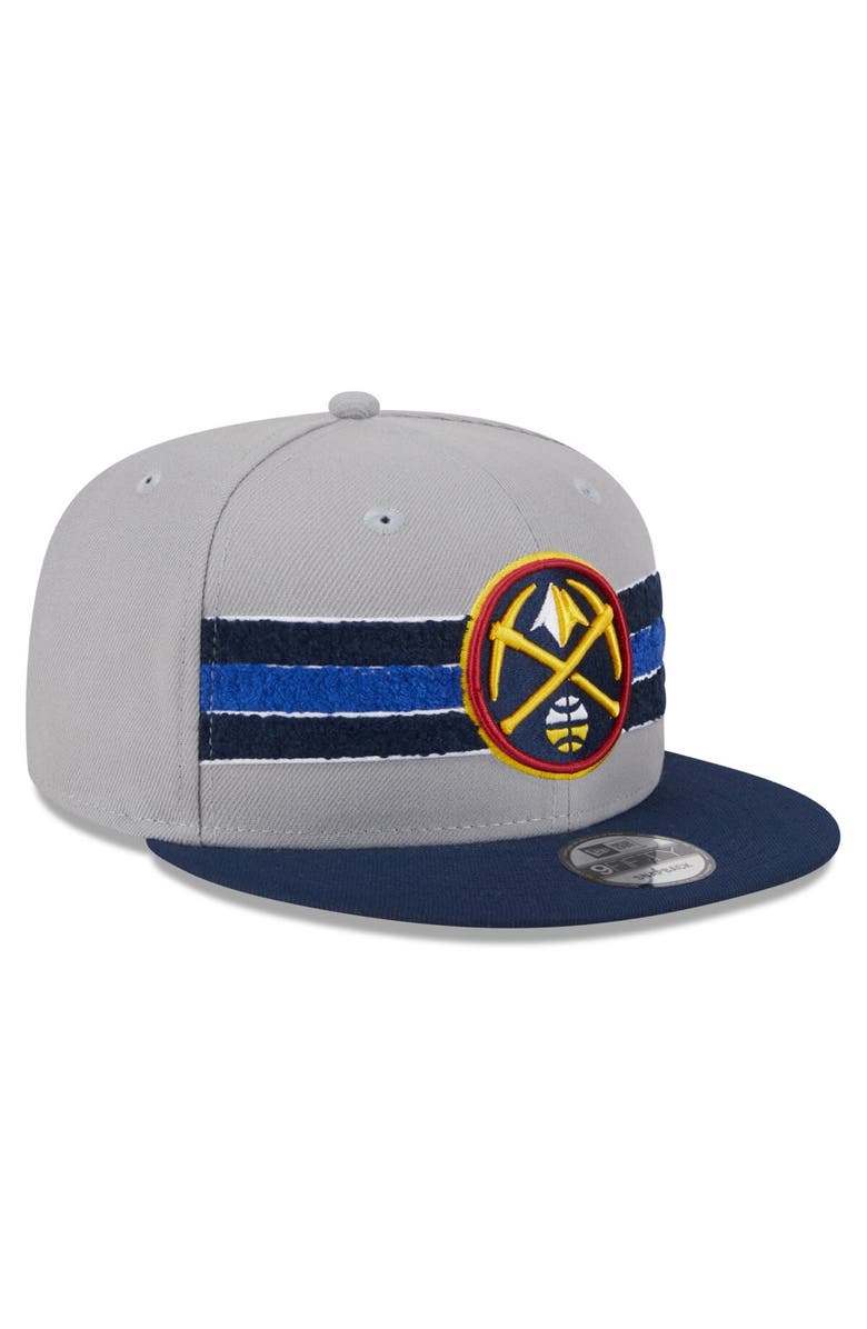 New Era Men's New Era Gray Denver Nuggets Chenille Band 9FIFTY Snapback Hat, Alternate, color, 