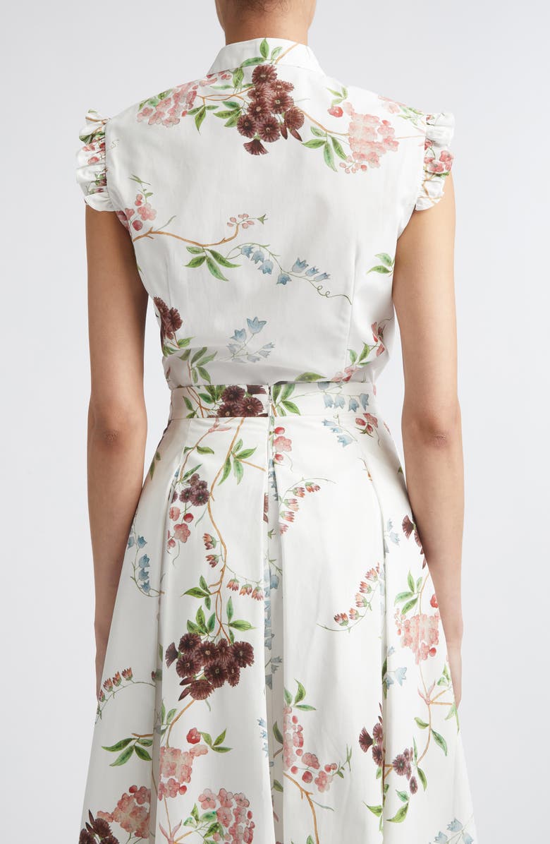Erdem Chintz Floral Sleeveless Organic Cotton Poplin Shirt, Alternate, color, French Chintz Multi White
