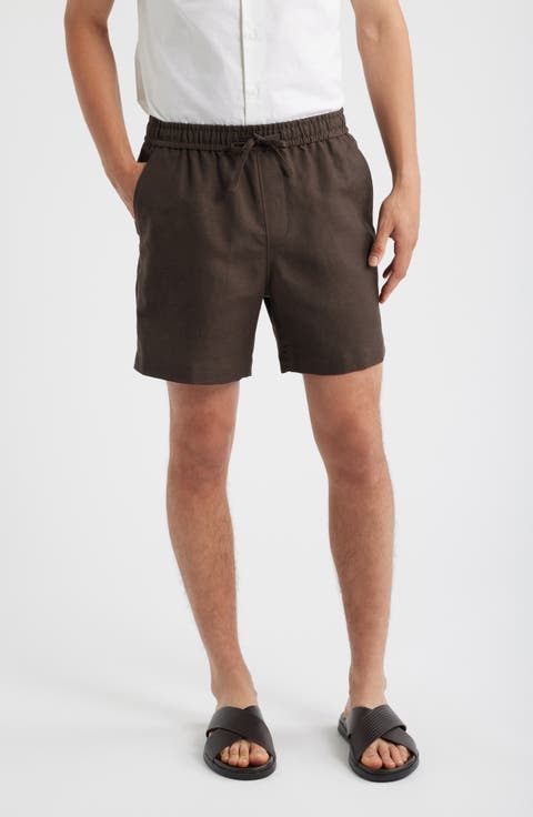 Linen Blend Pull-On Shorts