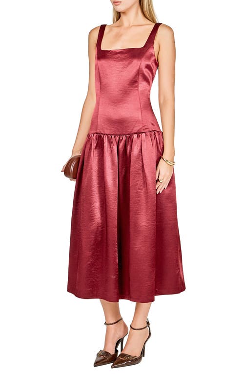 Endless Rose Sleeveless Drop Waist Satin Maxi Dress In Animal Print