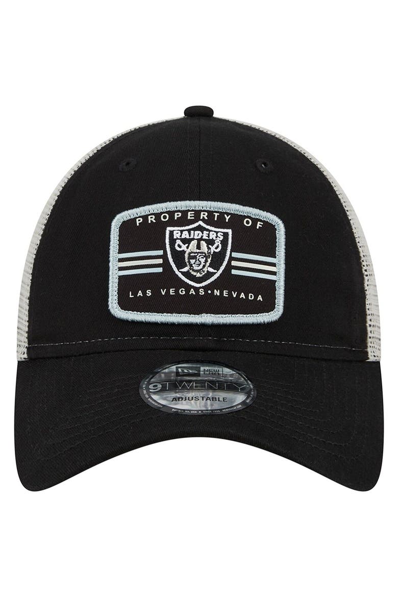 Men's New Era  Black Las Vegas Raiders Property Trucker 9TWENTY Adjustable Hat, Alternate, color, Black