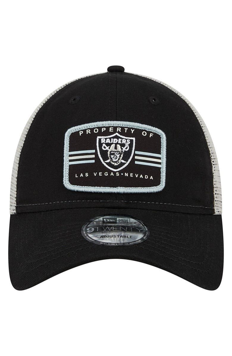 New Era Men's New Era Black Las Vegas Raiders Property Trucker 9TWENTY Adjustable Hat, Alternate, color, Black