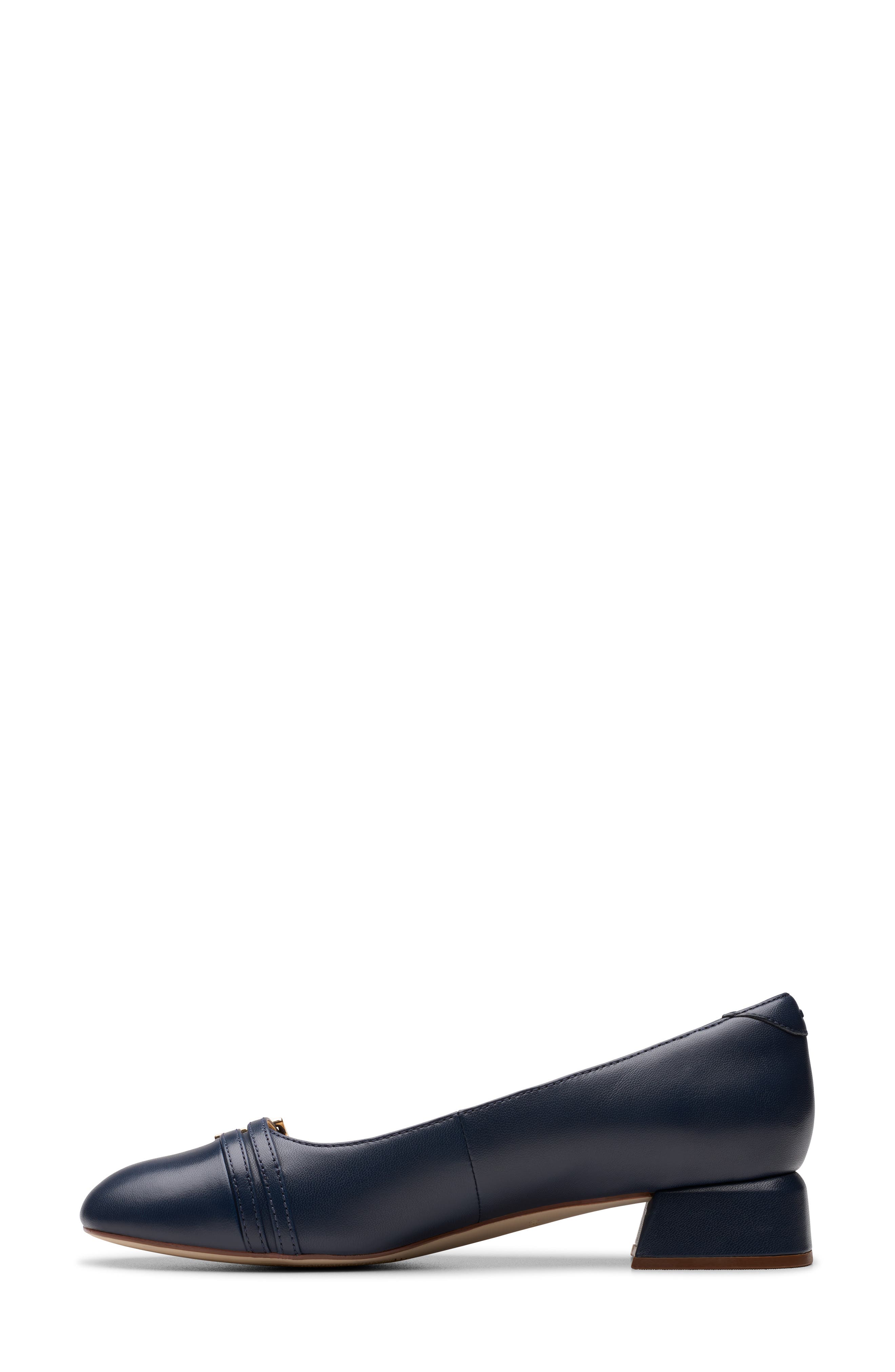 Daiss Court Block Heel Pump, Alternate, color, NAVY LEATHER