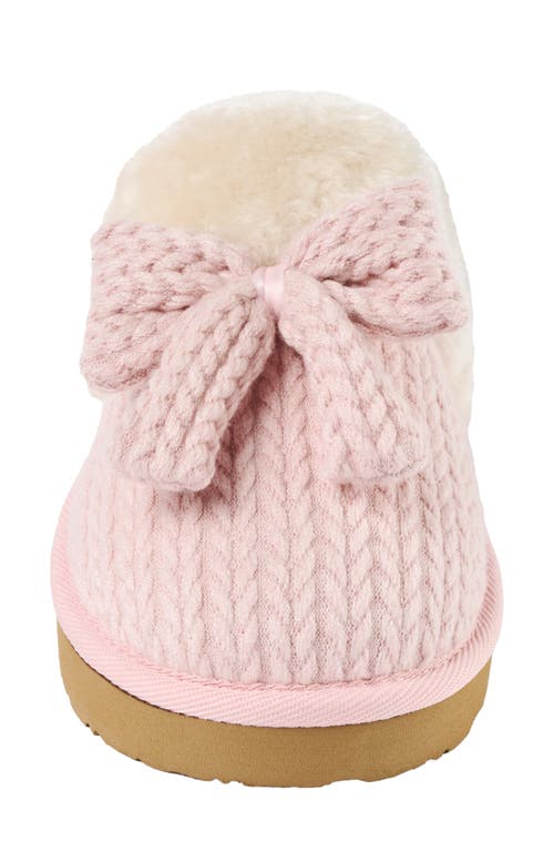 Minnetonka Bowelle Faux Fur Scuff Slipper In Pink