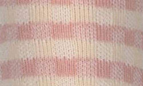 Memoi Gingham Ankle Socks In Pink