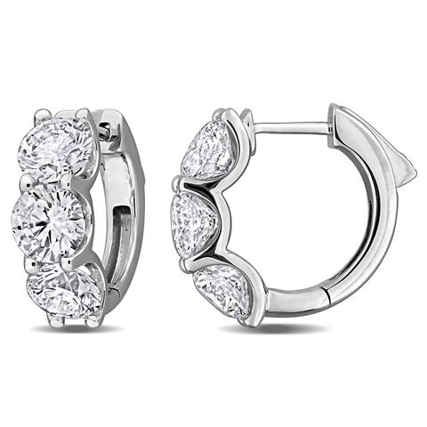 4 4/5ct. t.w. Lab-Grown Diamond Hoop Earrings 14k