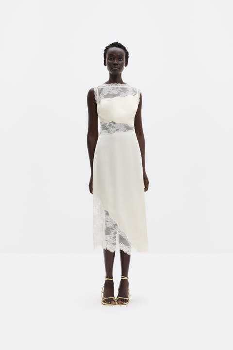 Desire Lace Trimmed Cut Out Midi Dress