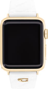 COACH 20mm White Quilted Silicone Apple Watch® Watchband