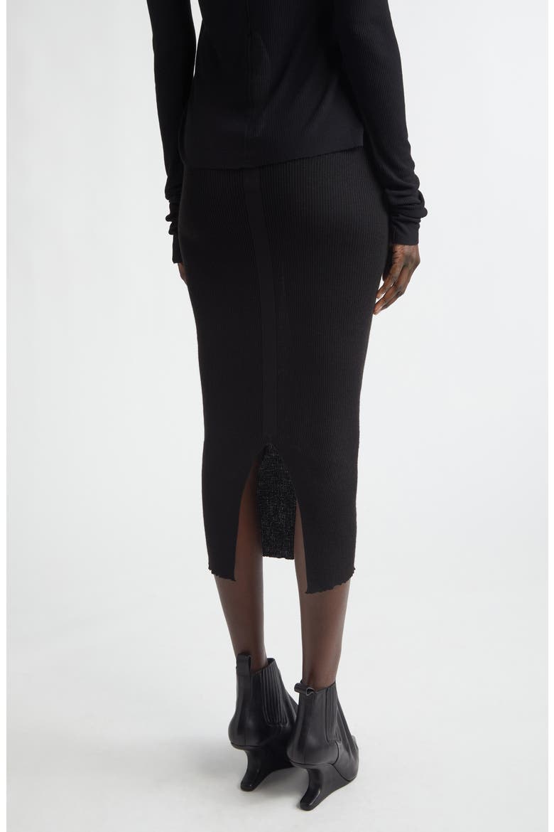 Rib Virgin Wool Blend Skirt, Alternate, color, BLACK