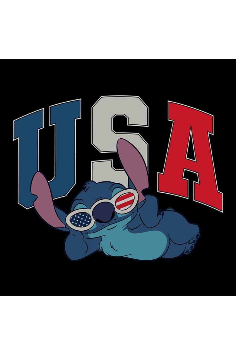 Men's Lilo & Stitch USA Cool Sunglasses  Graphic T-Shirt, Alternate, color, Black