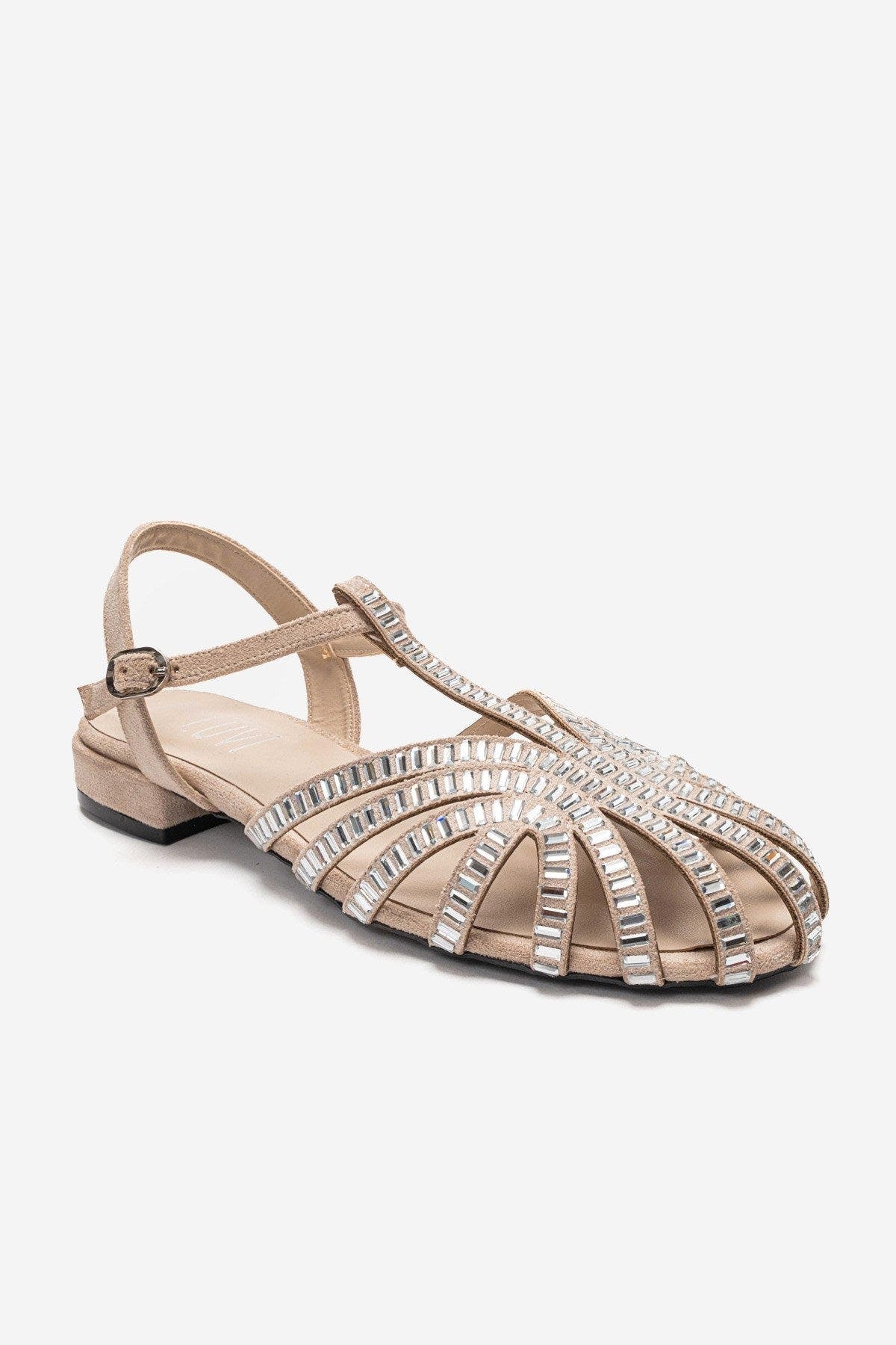 Lavina Embellished Sandal, Alternate, color, Beige Suede