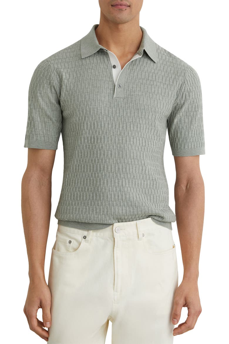 Era Basket Weave Knit Polo Sweater, Main, color, SOFT SAGE