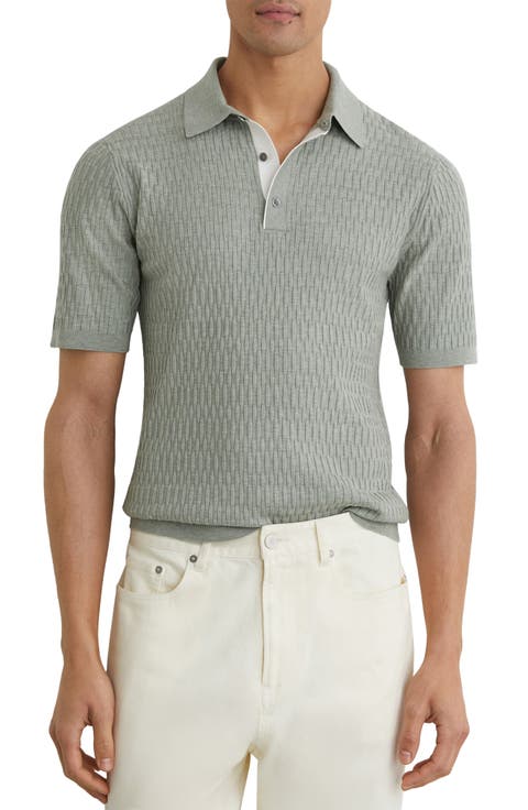 Era Basket Weave Knit Polo Sweater