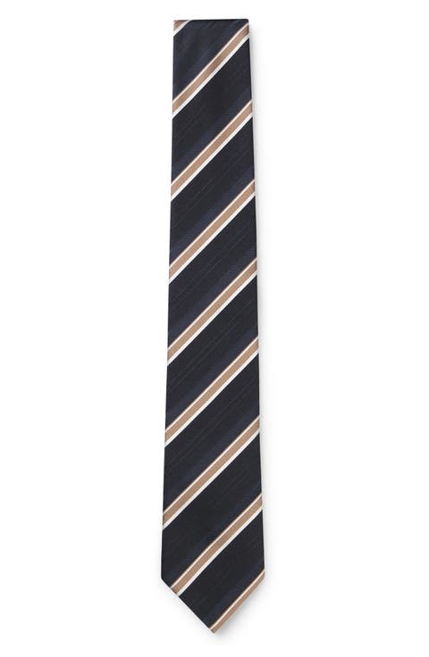 Striped Silk Blend Tie