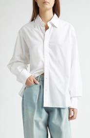 EMILY DAWN LONG Jeff's Cotton Poplin Button-Up Shirt