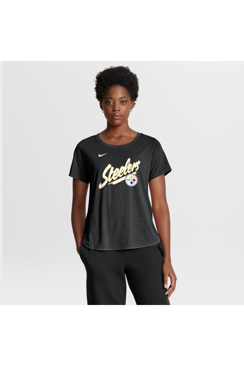 Women's Nike Black Pittsburgh Steelers Primetime Tri-Blend T-Shirt, Main, color, Black