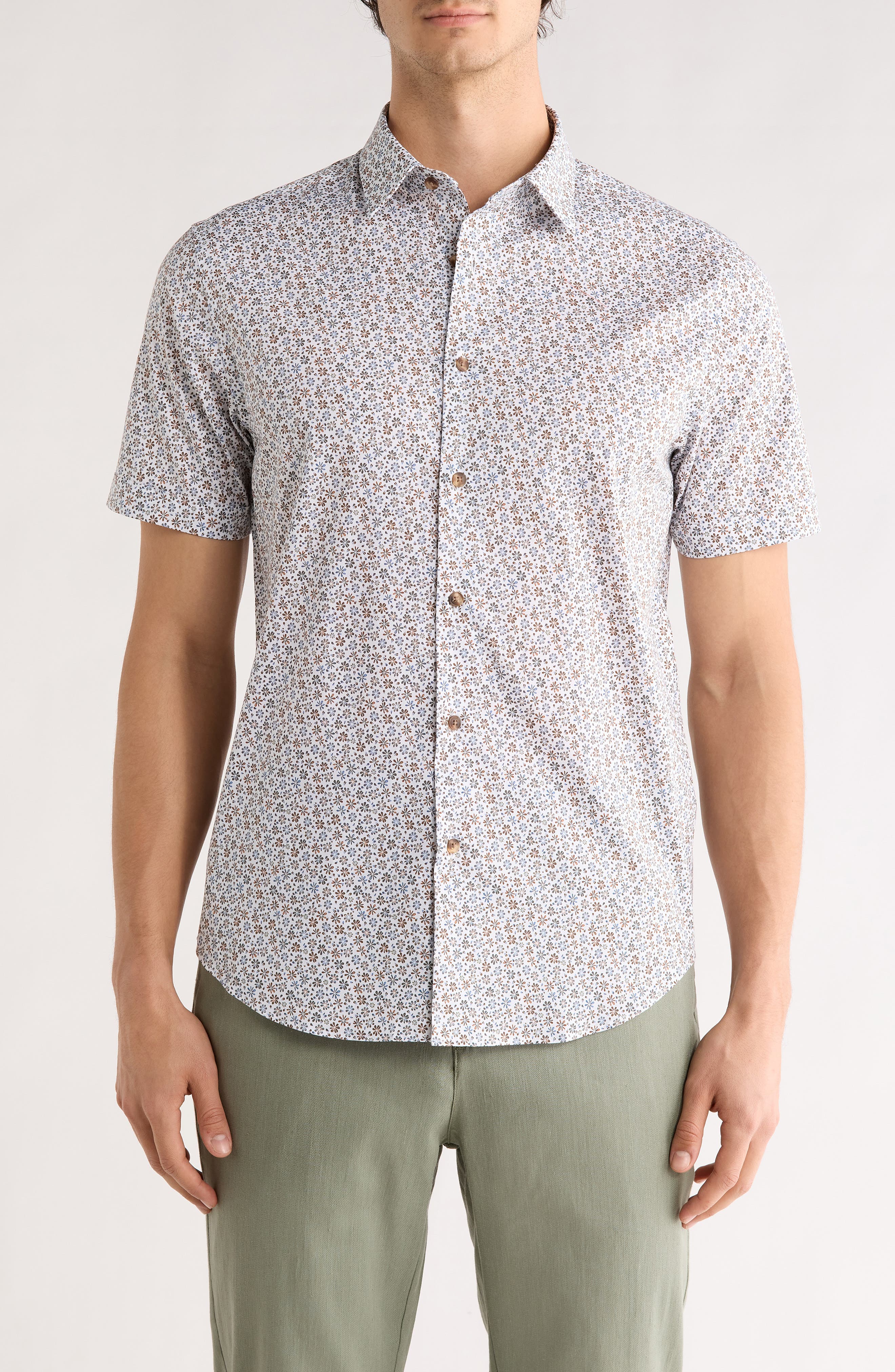 Bugatchi Orson Short Sleeve Button-Up Shirt