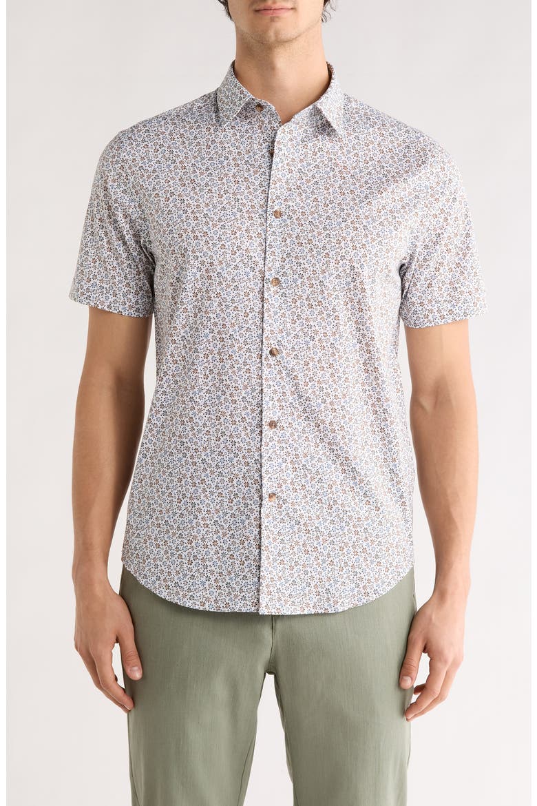 Orson Short Sleeve Button-Up Shirt, Main, color, OLIVE