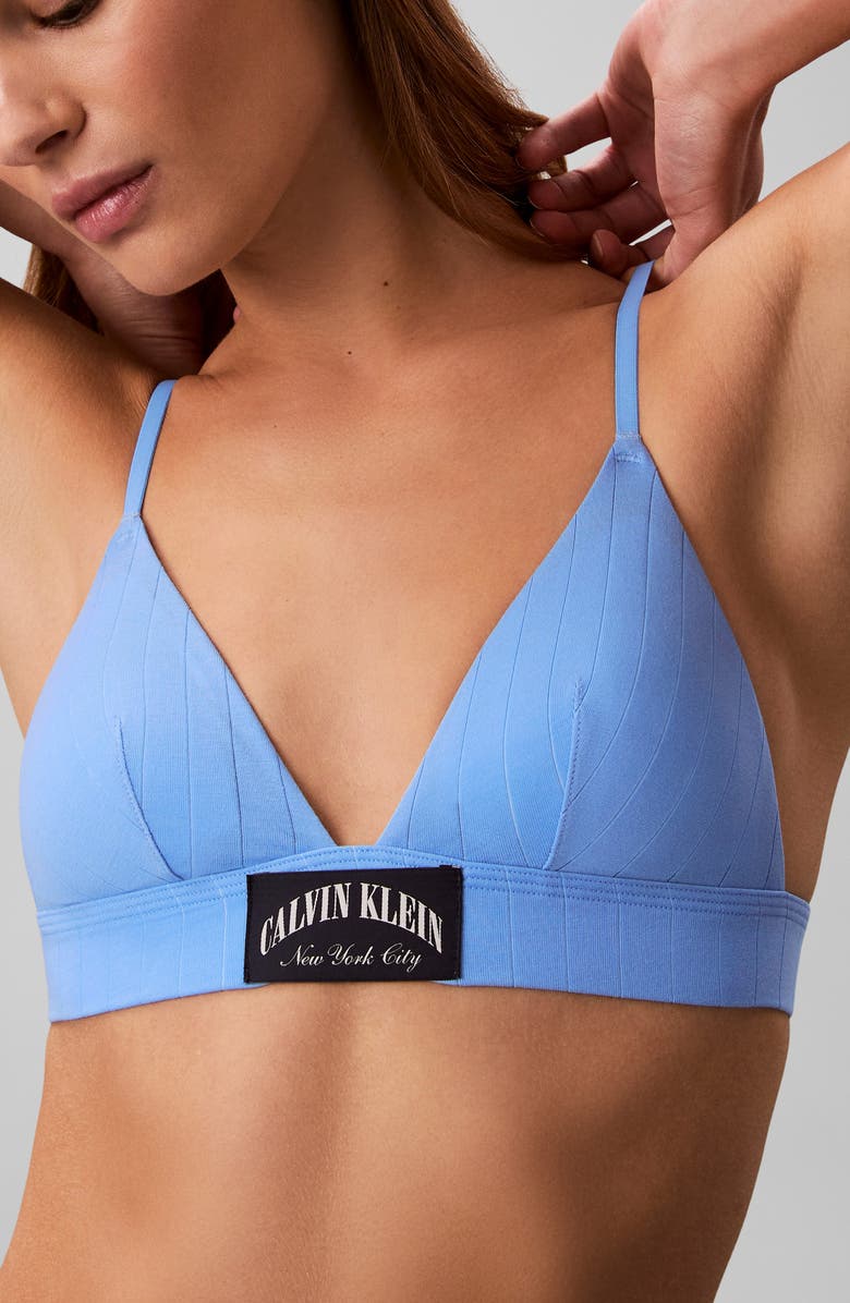 Calvin Klein Heritage Classic Lightly Lined Triangle Bra, Main, color, Blue Descent