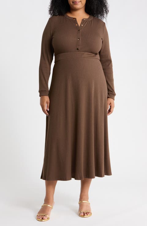 Ashton Button Front Midi Dress