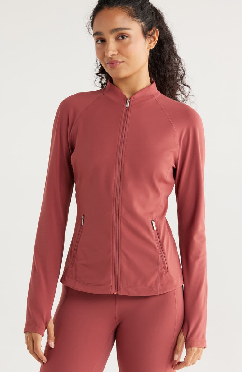 Zella Studio Luxe Active Jacket, Alternate, color, Red Jelly