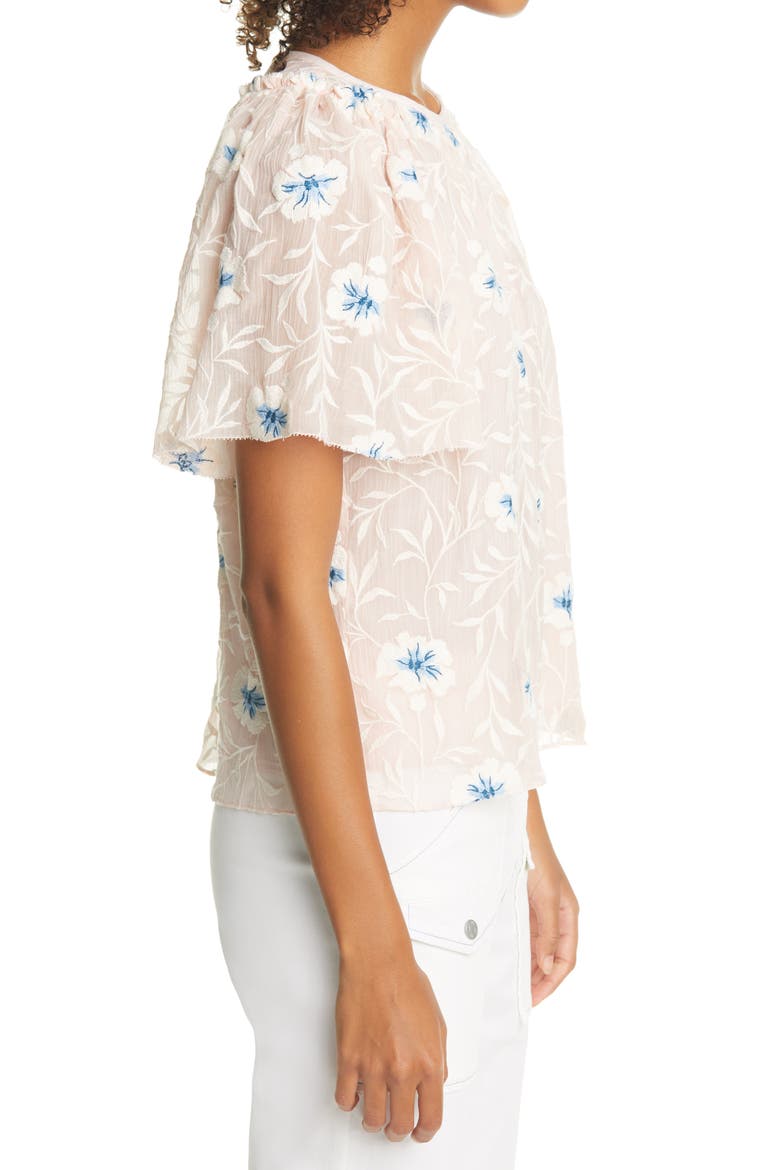 Trellis Embroidered Top, Alternate, color, PEACH COMBO