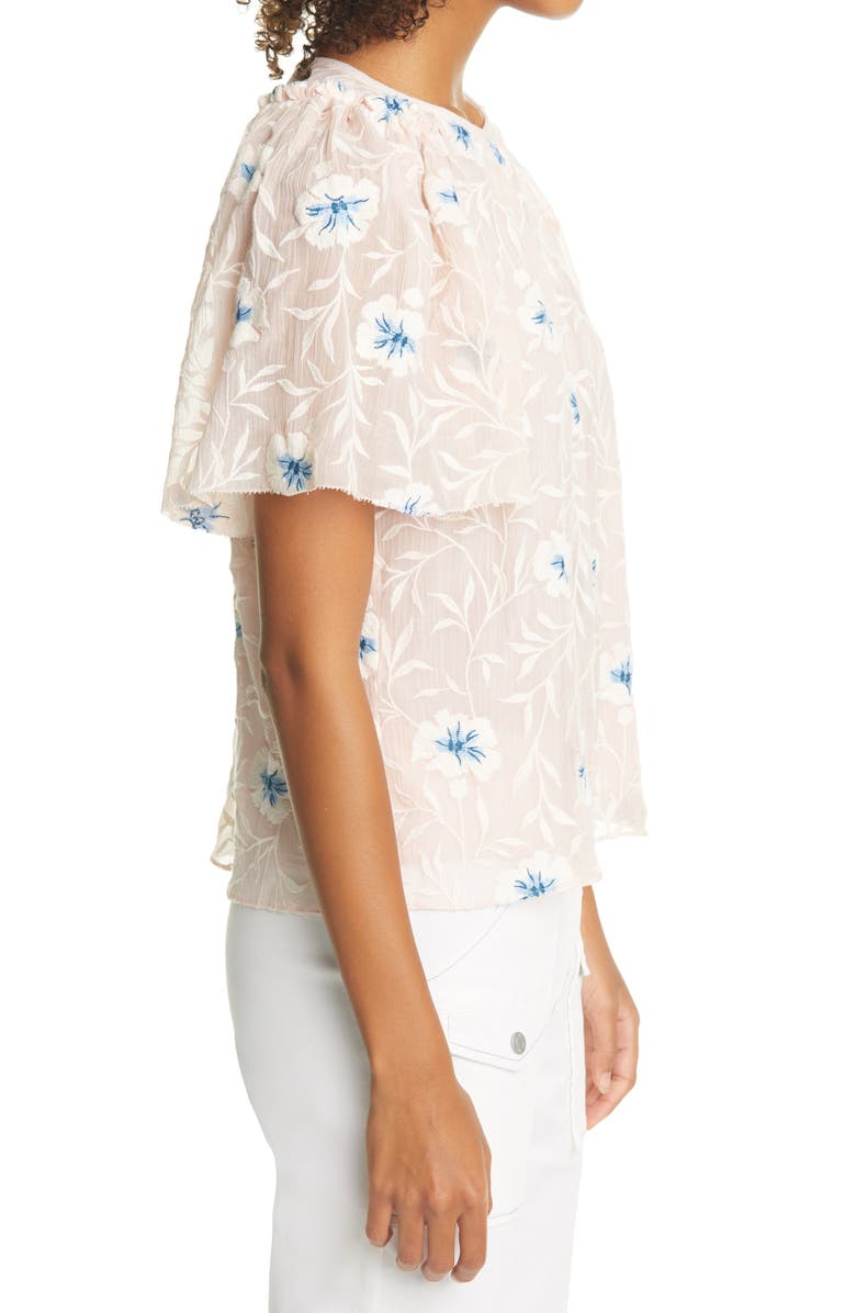 Rebecca Taylor Trellis Embroidered Top, Alternate, color, 