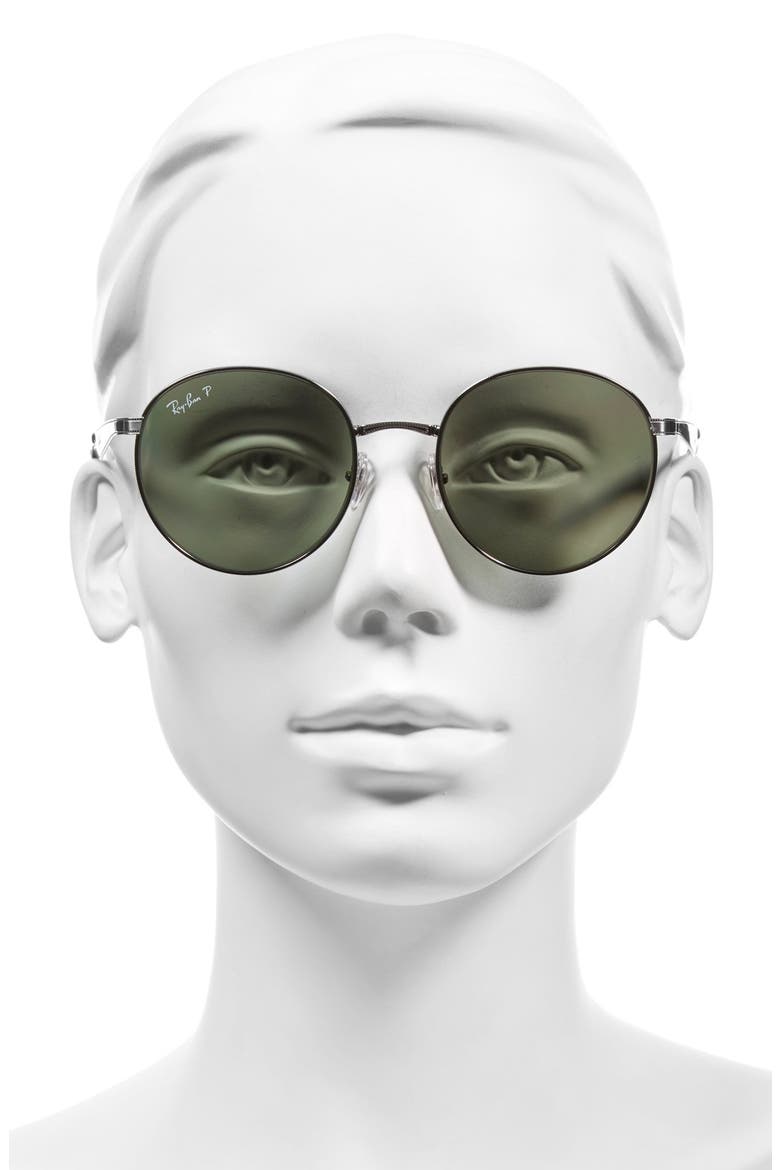 Highstreet 51mm Round Sunglasses, Alternate, color, SHINY GUNMETAL