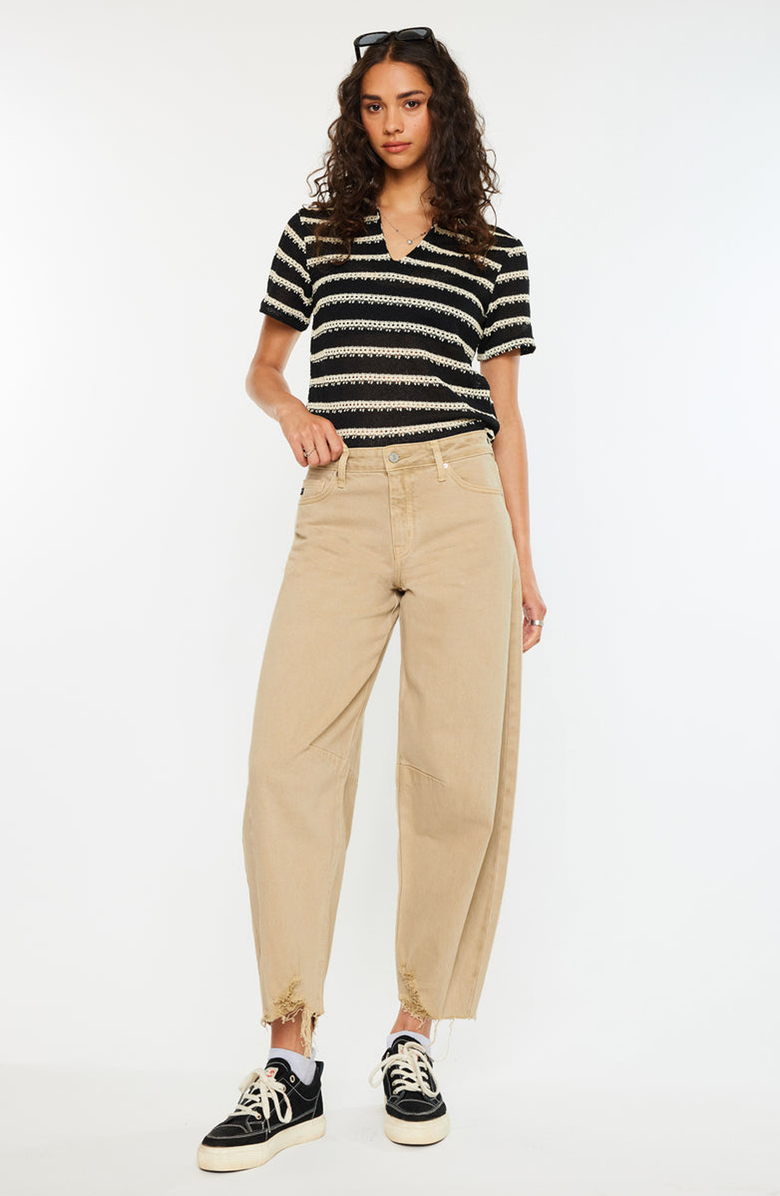 KanCan Addison High Rise Horseshoe Fit Jeans, Alternate, color, Ivory