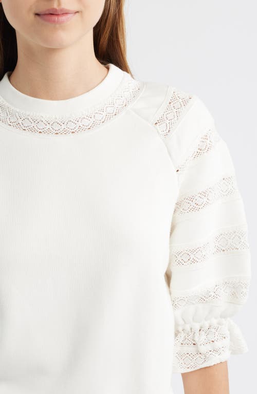 Rails Aggy Lace Sweater In White